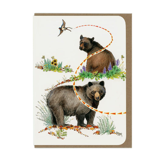 "The Same Bird" Bears and Bird - Greeting Card