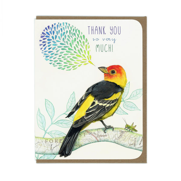 Thank You - Western Tanager - Greeting Card