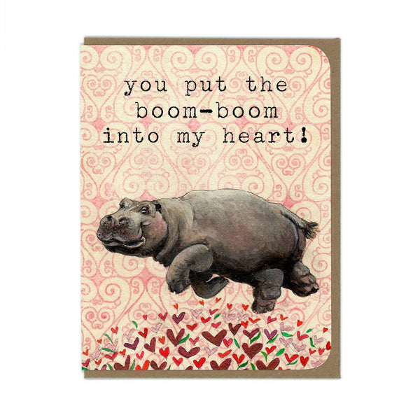 Boom Boom Hippo - Greeting Card