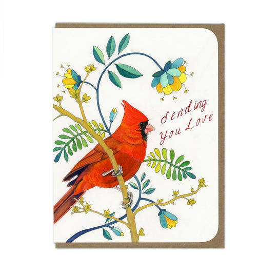 Sending Love - Red Cardinal - Greeting Card