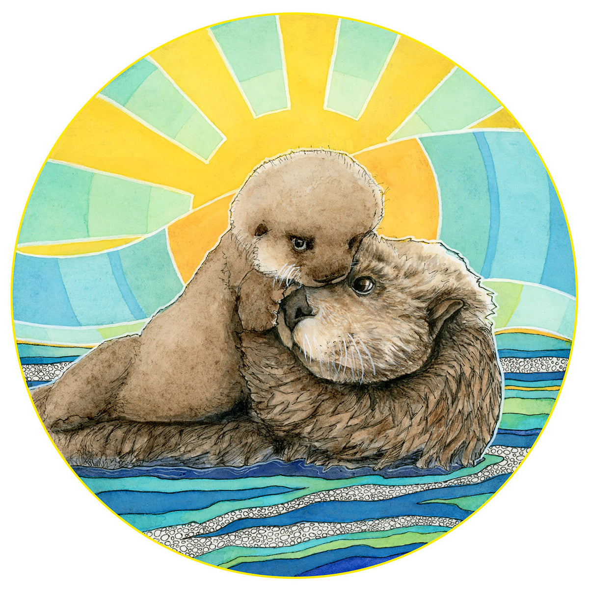 Mama Sea Otter Print